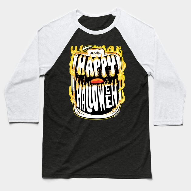 Happy Halloween Grin from the Stay Puft Marshmellow Man Baseball T-Shirt by eShirtLabs